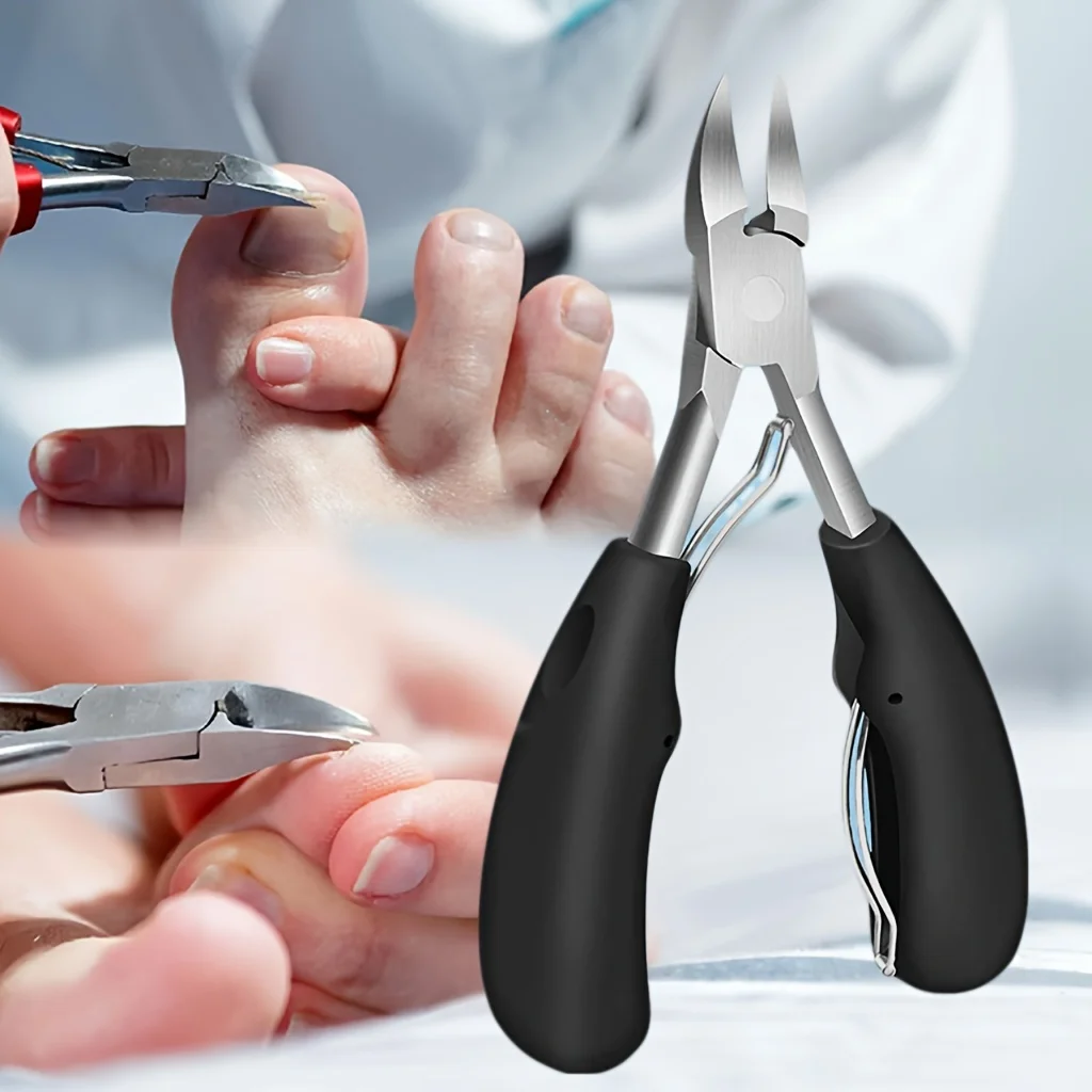 1 قطعة مقص أظافر قياسي ألماني احترافي ، كماشة أنف إبرة للأظافر السميكة ، أداة تشذيب اللثة المدمجة ، أداة تشذيب الحواف