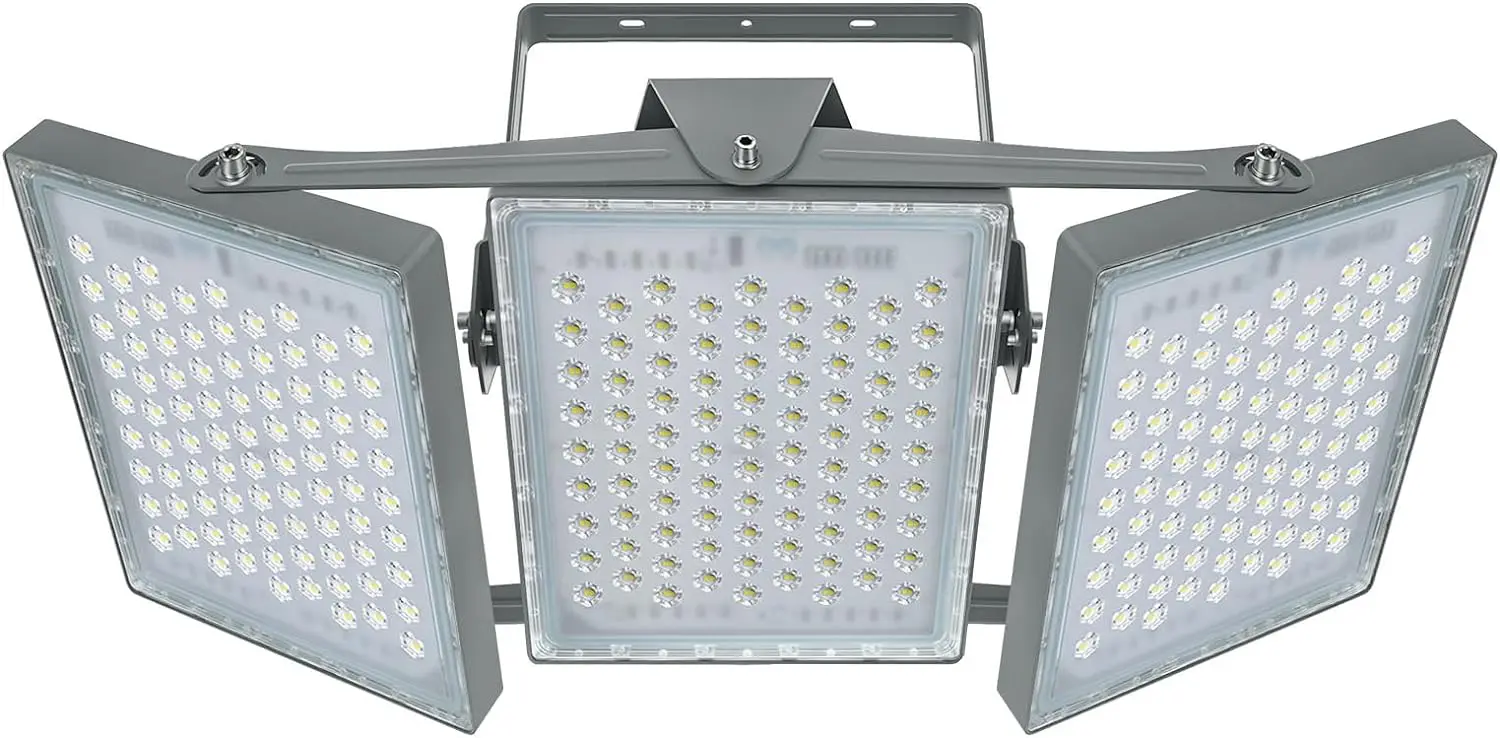 

LED Flood Light Outdoor, 450W 40500lm Outdoor Lighting with 330° Wider Lighting Angle, 5000K, 3 Adjustable Heads