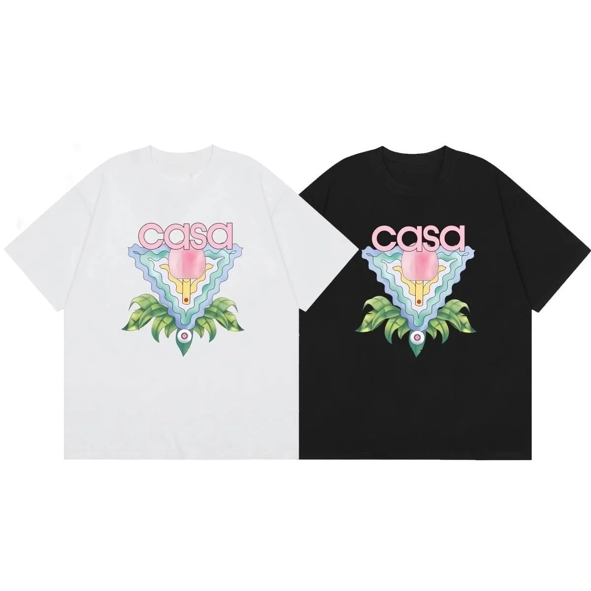 Modische Marke Casa Neue bedruckte T-Shirts für Männer und Frauen im Sommer, lässige und lockere Baumwoll-Luxusmarkenoberteile für Paare