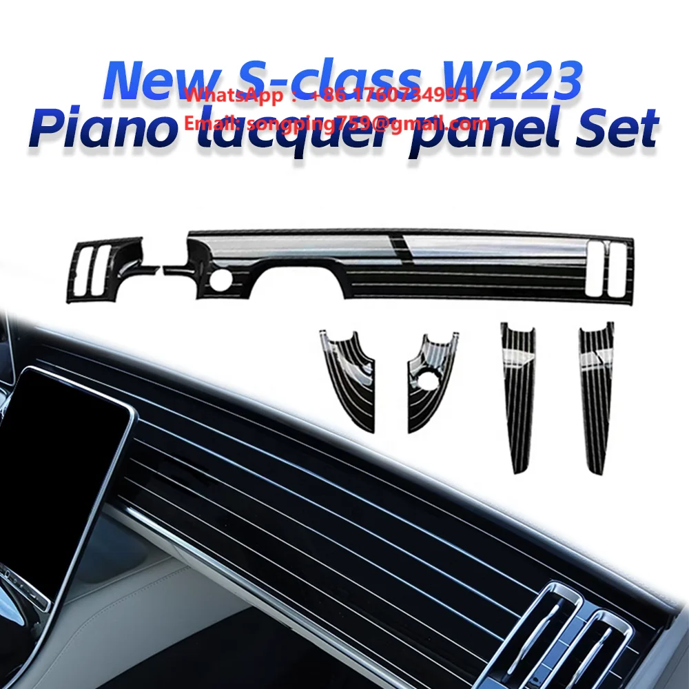 S-class Dashboard Decorative Piano Panel Four Doors Armrest Panel Kits for Mercedes-Benz W223 S450 S480 S500