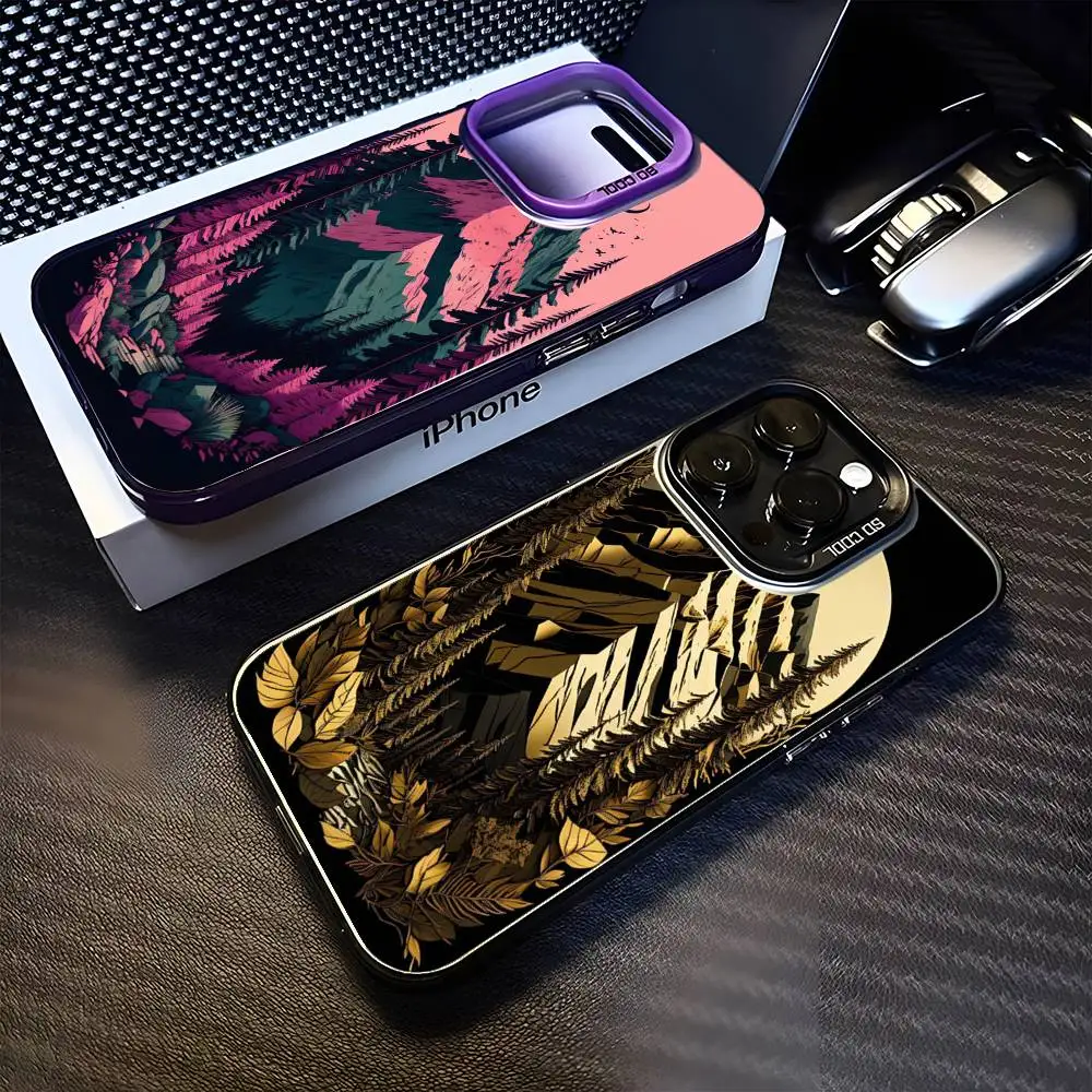 

Landscape Art Phone Case For iPhone 16,15,14,13,12,11,Mini,Pro,MAX Black Matte Shockproof Cover