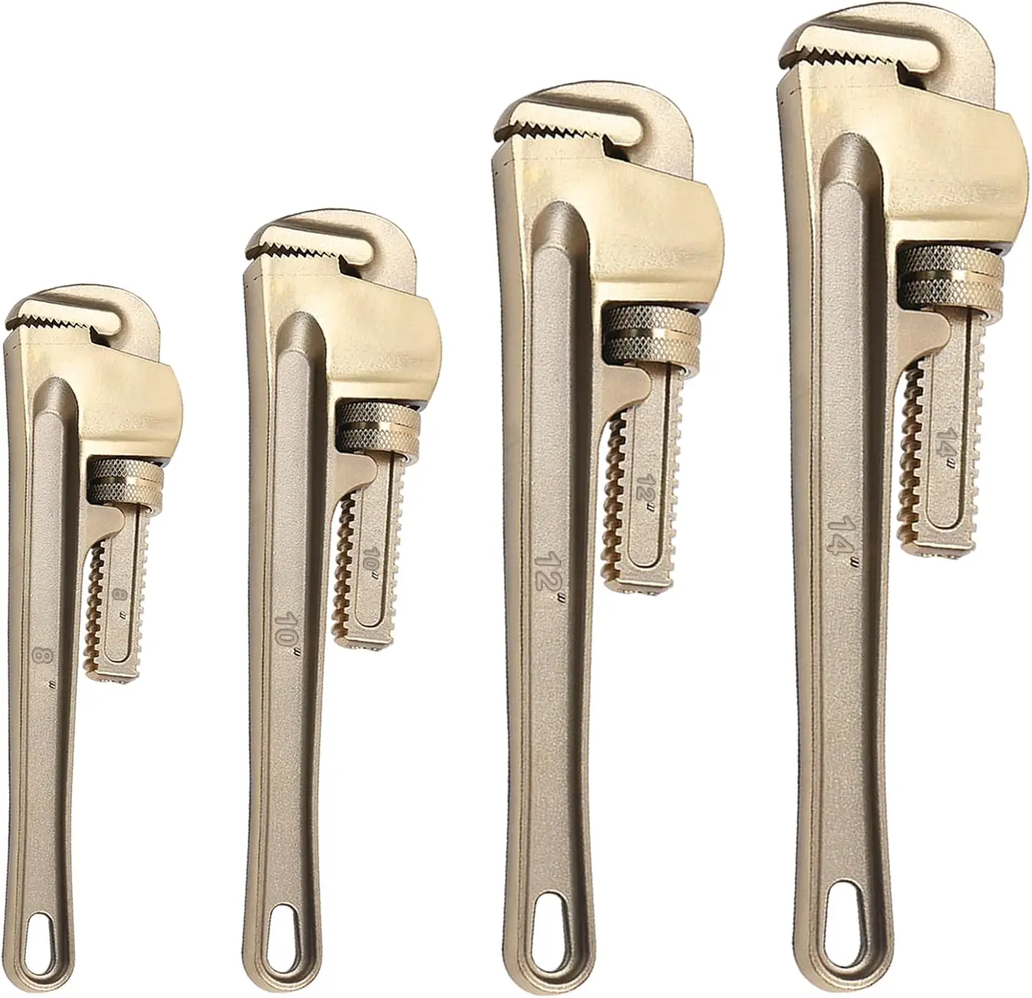 Non-Sparking Pipe Wrench Set,8