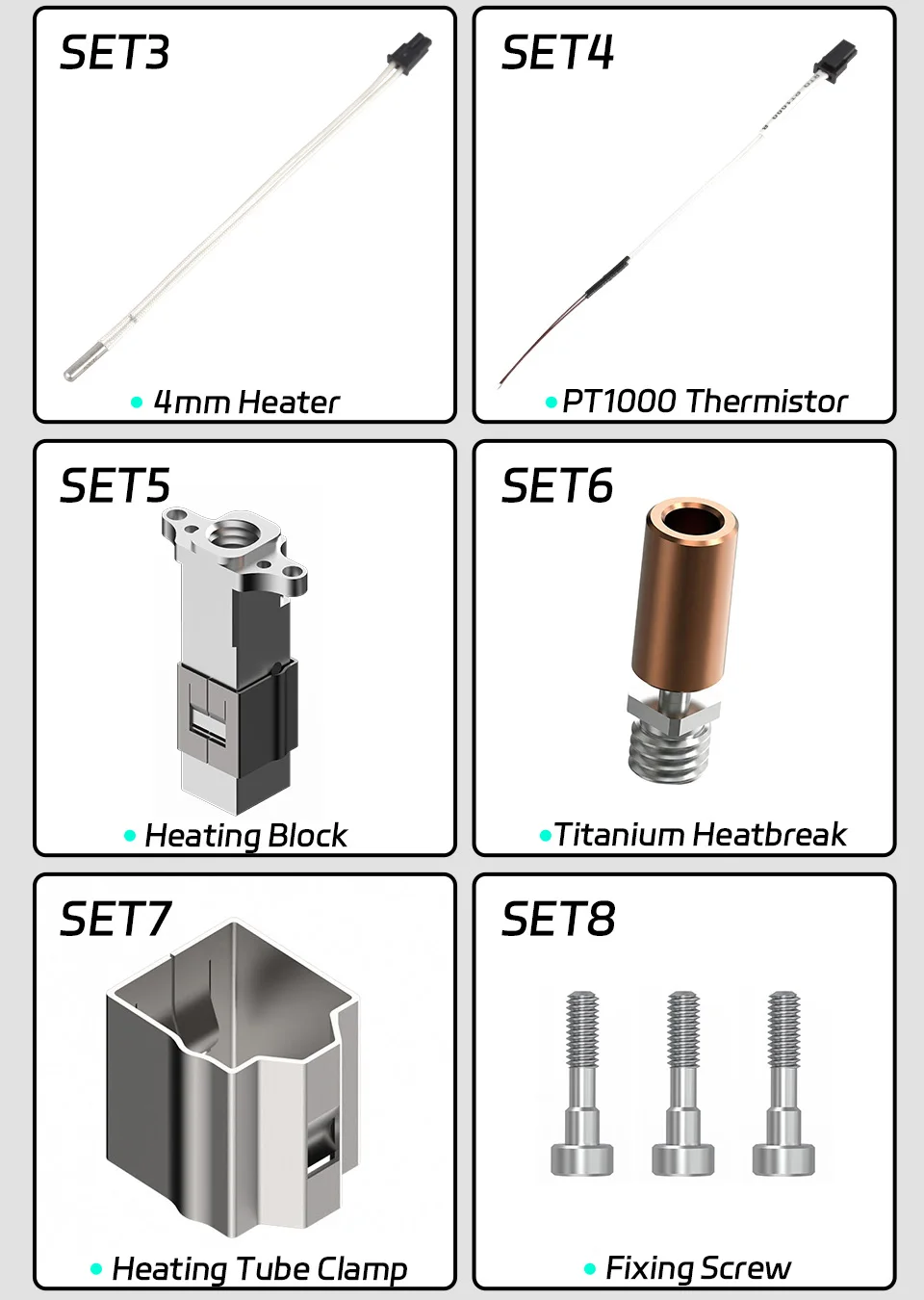 High Flow Mellow HeatCore 4 UHF Lite ALPS Hotend Smart Leveling Nozzle Probe für Voron Blv Vzbot Hevort DIY 3D-Drucker – Detail 14