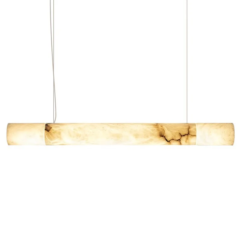 

All Copper Natural Marble LED Chandelier Ceiling-Mounted Dimmable Dining Bar Lamp Chinese Character Strip Middle Size