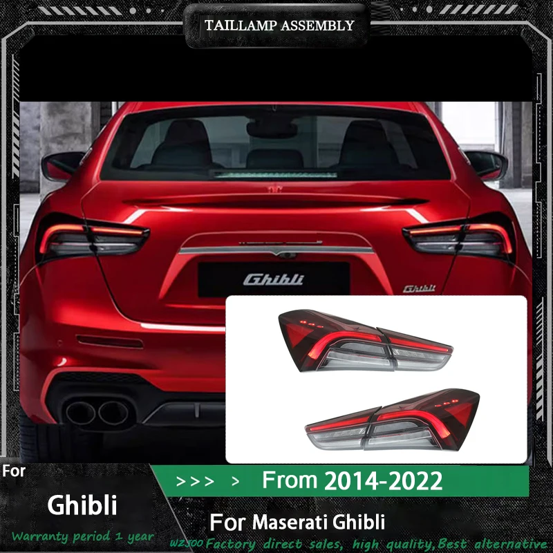 

Автомобильные светодиодные задние фонари для Maserati Ghibli, задние фонари 2014-2022, аксессуары, обновленные задние фонари, ходовые тормозные указатели поворота в сборе