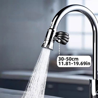 Faucet Pullout Extender Tap Extension Kitchen Swivel Extension With 3 Pattern Splashes Movable Faucet Extender For Kitchen Sink