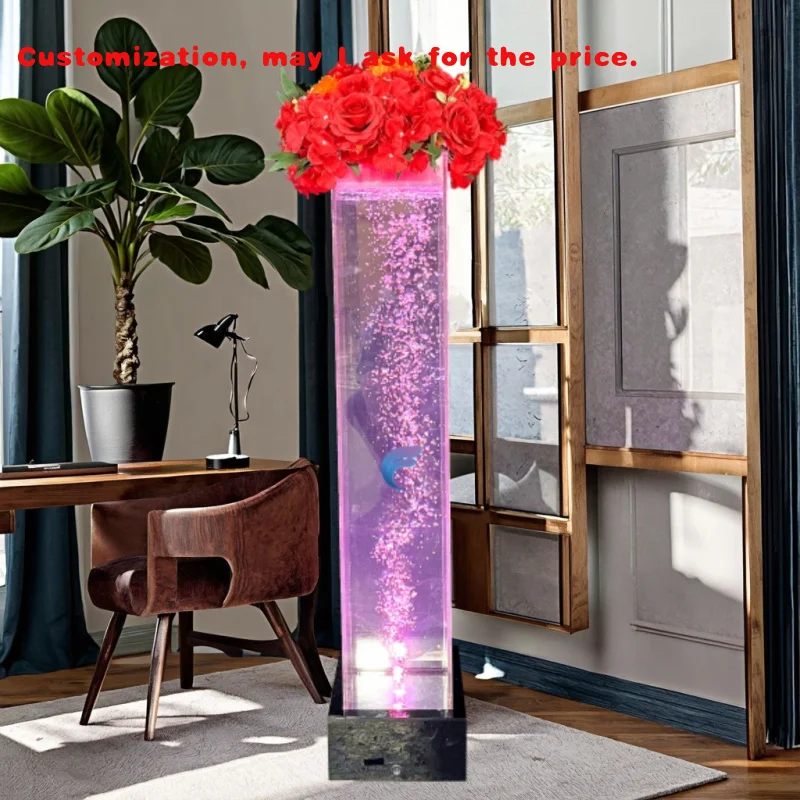 

custom.Bubble Light Tubes in Acrylic or Stainless Steel Base with Led Light Bubble Lamp