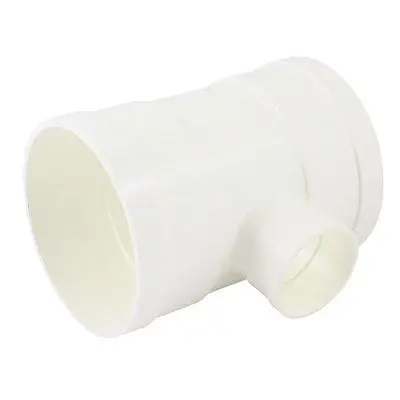 White PVC 110 x 50mm T Type 3 Way Water Pipe Tube Adapter Connector