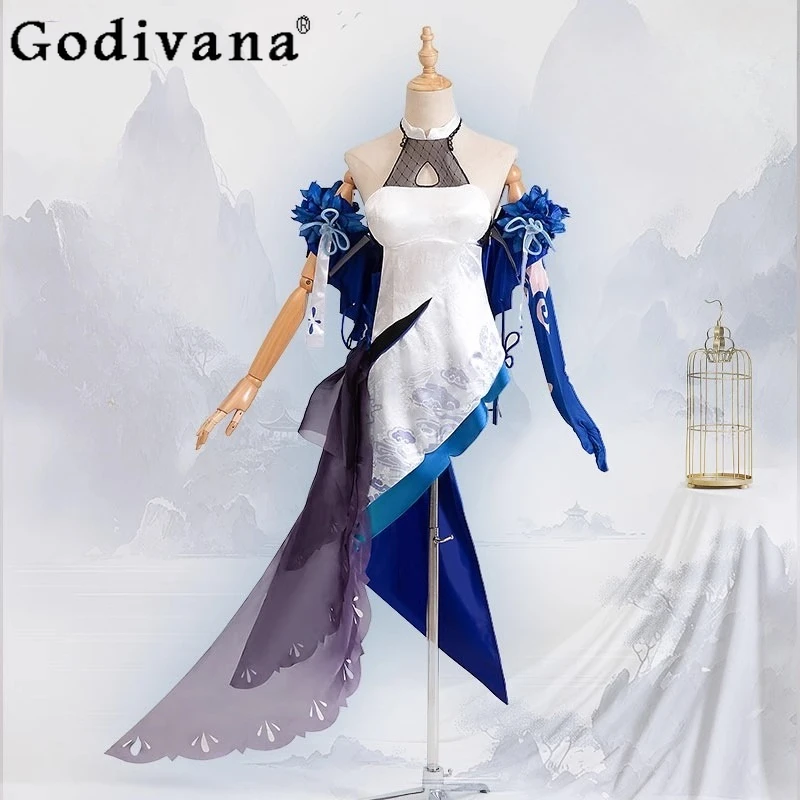 

Anime Honkai Impact Vollerei Game Dress Suit Women Uniform Elegant Cosplay Dress Female Costume Halloween Party Outfit