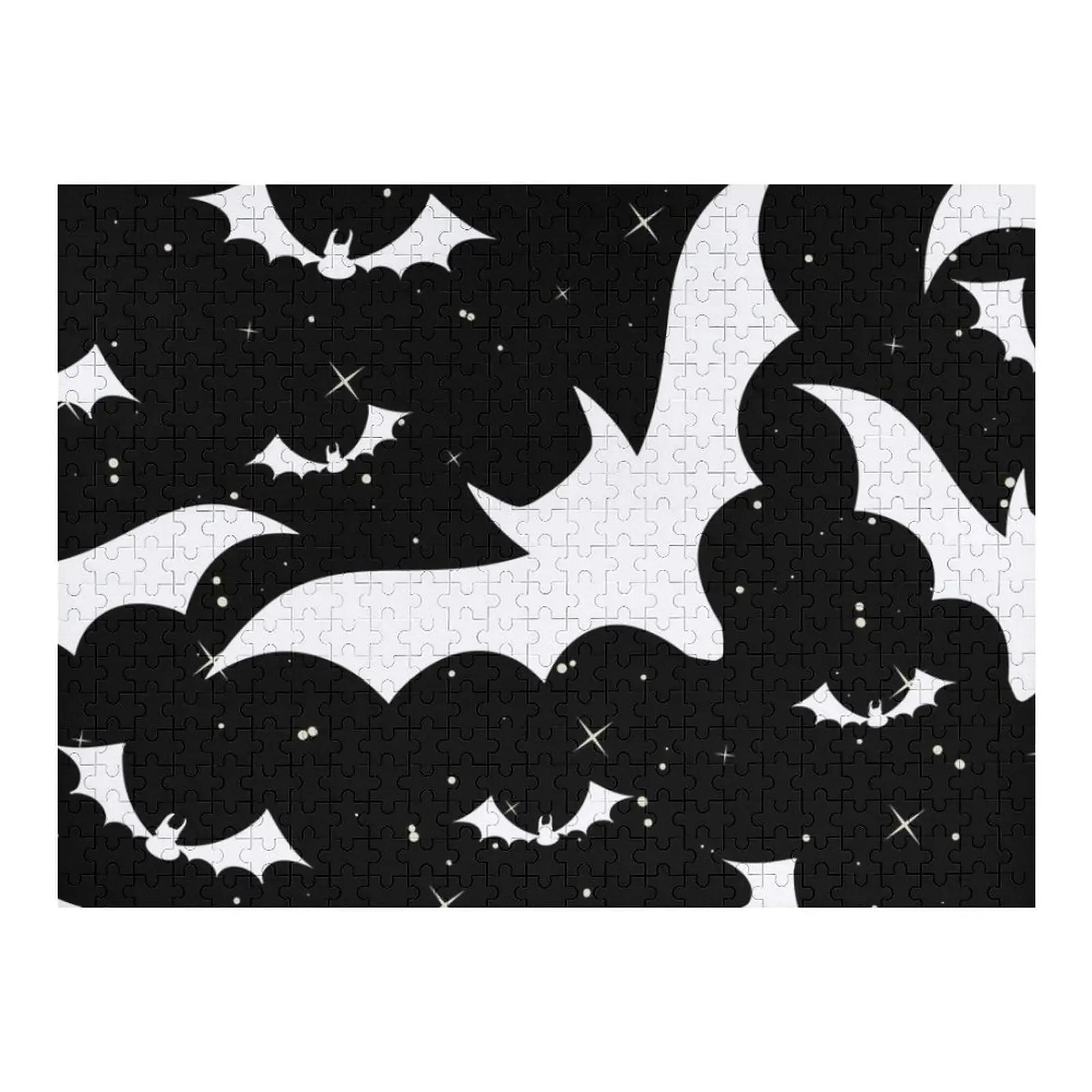 

Black Bats Print Jigsaw Puzzle Wooden Boxes Iq Picture Puzzle