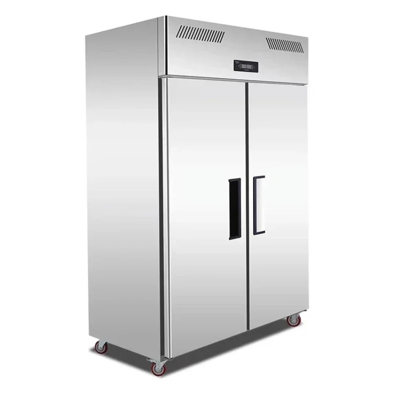 Stainless steel vertical double door kitchen commercial refrigerator refrigerator freezer