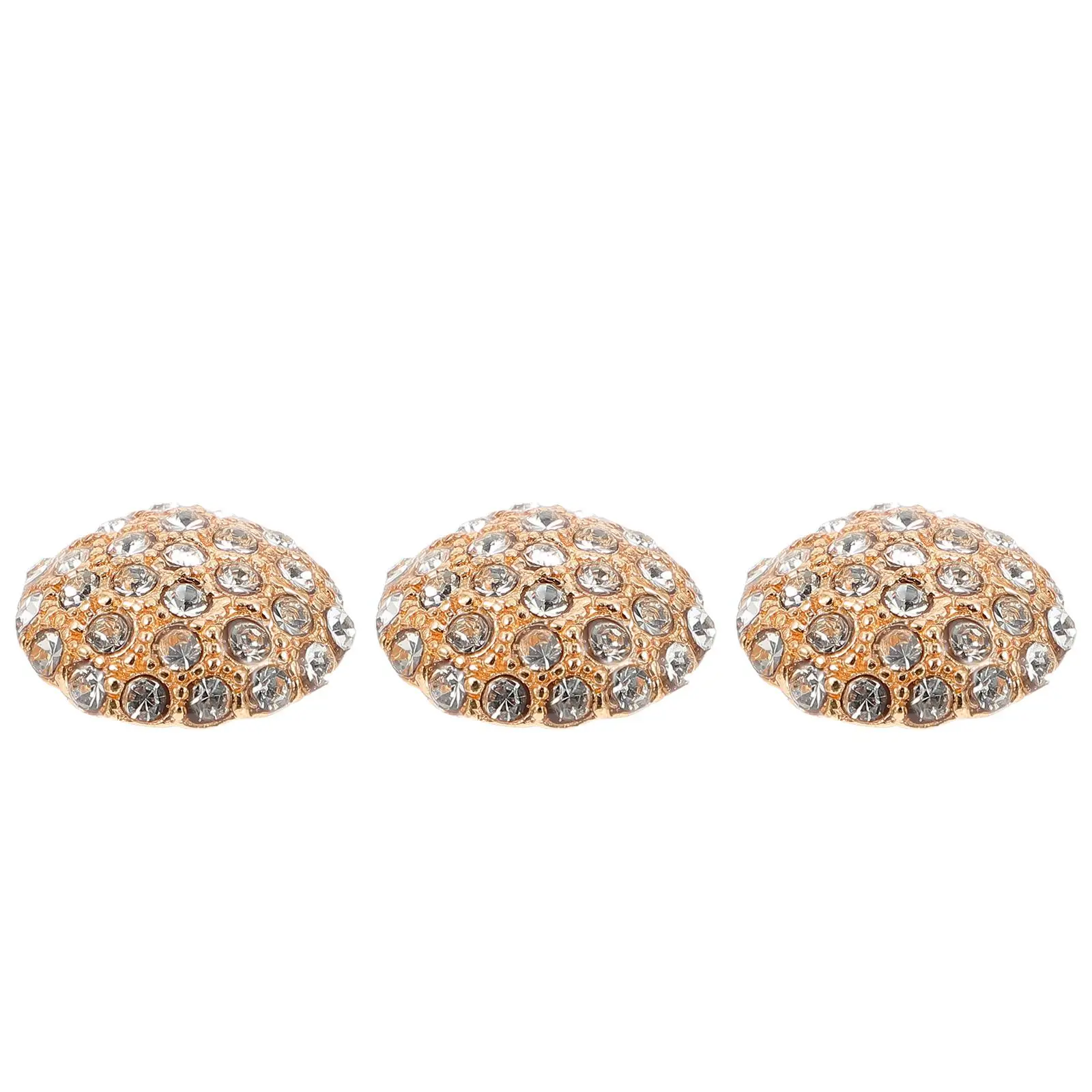 

3 Pcs Buttons Rhinestone Decoration Clothing Novelty Alloy Sew Retro Upholstery Brooch Handmade Craft