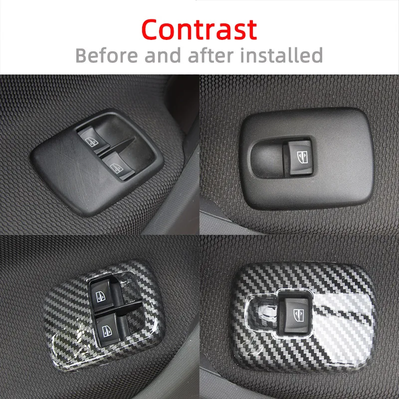 Window Control Switch Panel Decoration Cover Car Stickers For Mercedes Smart 453 Fortwo Forfour Styling Interior Accessories