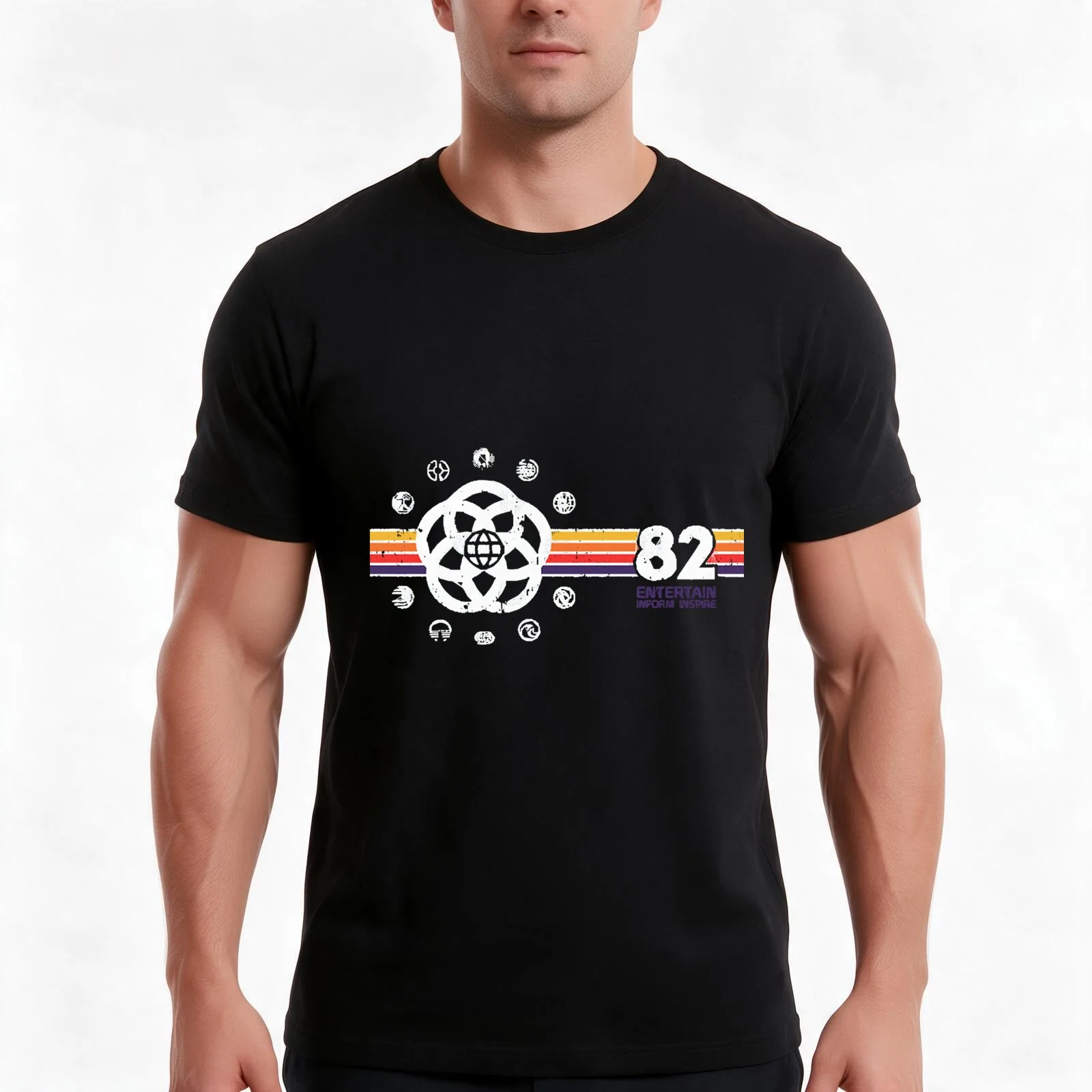 EPCOT Center 82 T-Shirt, Summer Casual Cotton Tee, Oversized Streetwear Tops, Vintage Graphic Print, Loose Fit Short Sleeve