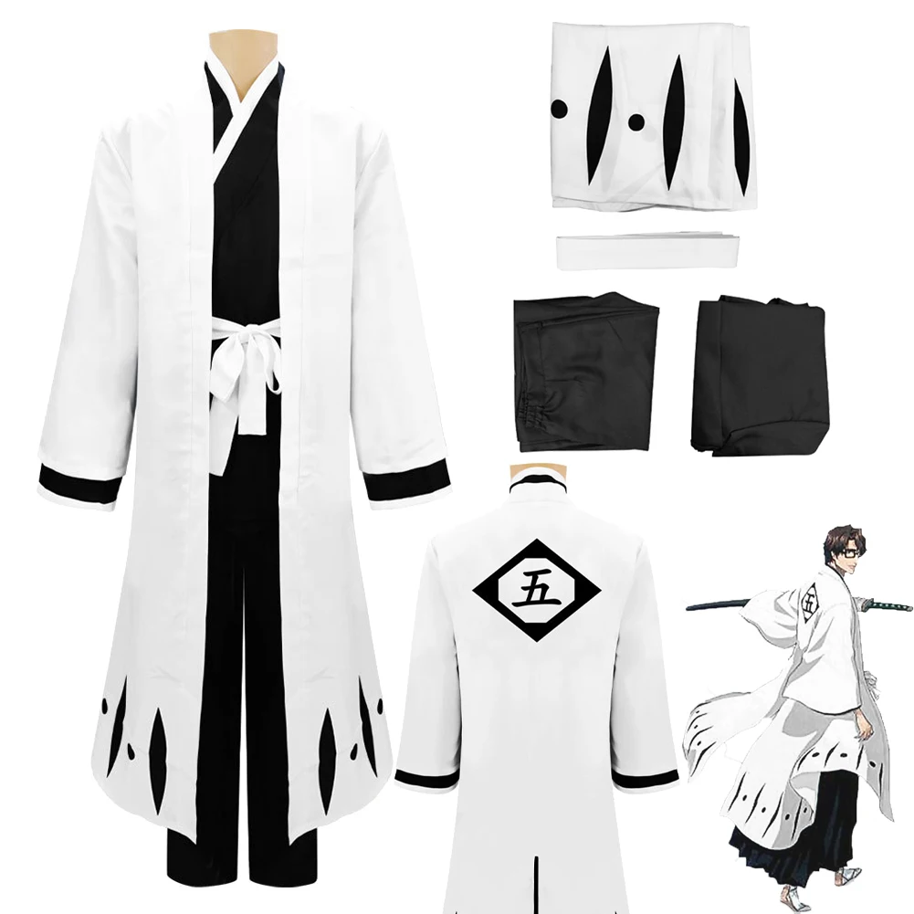 

Bleach Косплей Aizen Sousuke Одежда Топ Брюки Мужской Костюм Для Ролевых Игр Хэллоуин Карнавальная Вечеринка Маскировка Для Мужской Наряды Костюмы