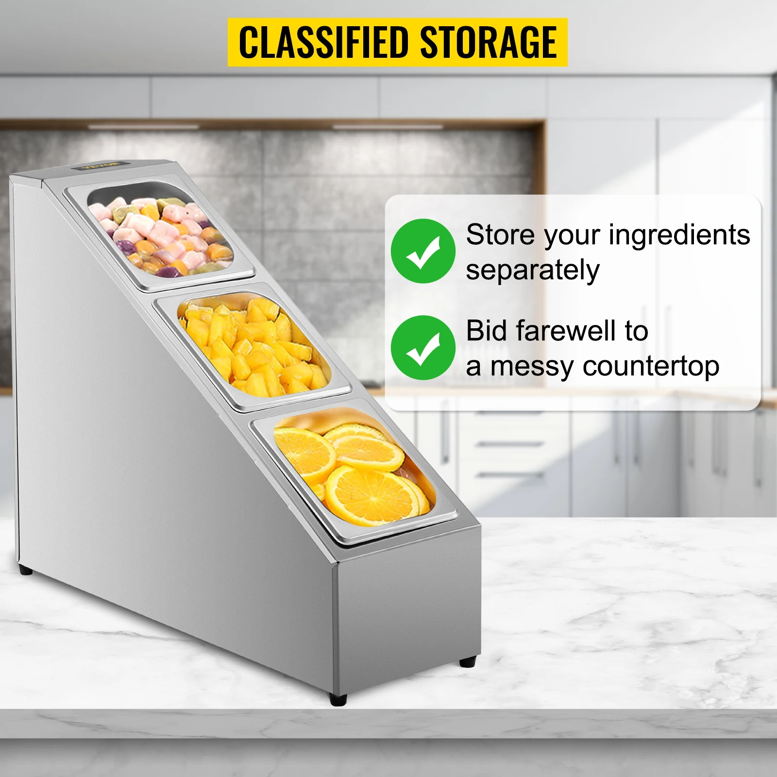 Vevor inclinado spice rack prateleira tempero organizador titular 3/4 grades de aço inoxidável ingredientes recipientes de armazenamento com concha