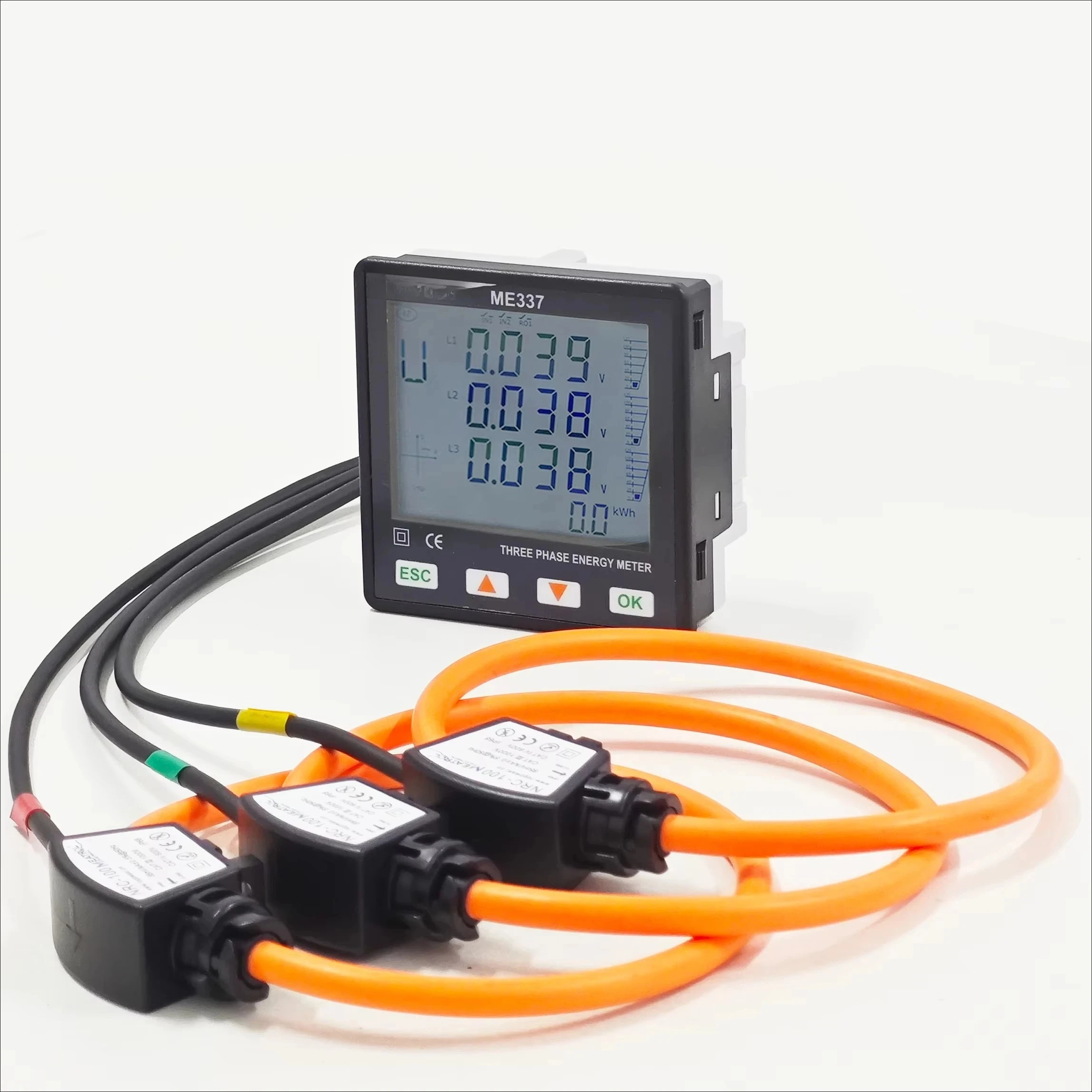 Rogowski RS485 96x96mm Smart Power Quality Electricity Meter Energy Analyzer