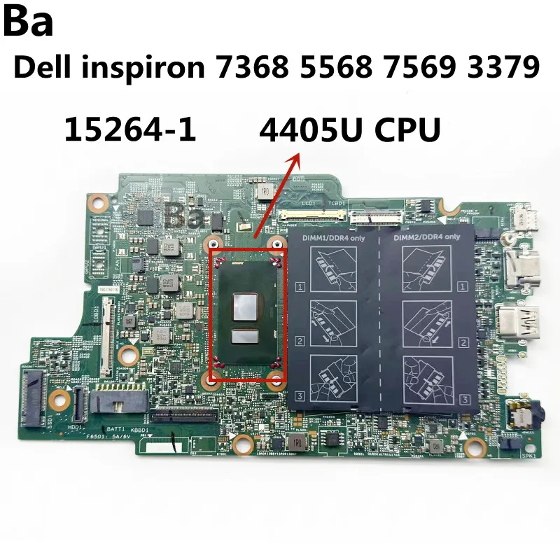 

For Dell inspiron 7368 5568 7569 3379 Laptop Motherboard 15264-1 With 4405U CPU 100% test