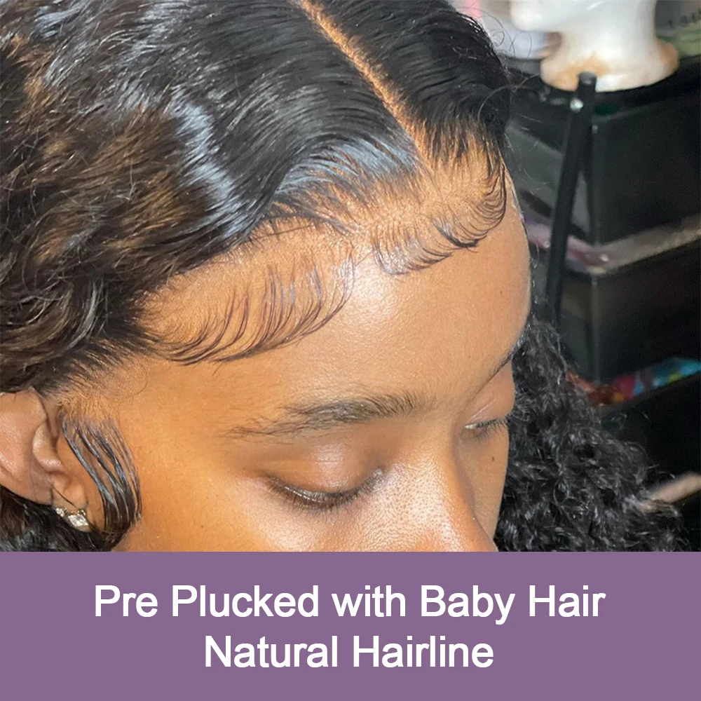 شعر بشري مجعد موجة عميقة غلويليس قصيرة بوب شعر مستعار ارتداء والذهاب 13X6 Hd الدانتيل الجبهة تجعيد المياه شعر الإنسان الدانتيل أمامي الفيتنامية