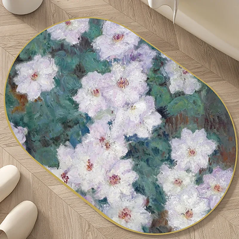 Bathroom Diatom mud absorbent upholstered floor Toilet entrance foot stepping on household toilet quick-drying carpet