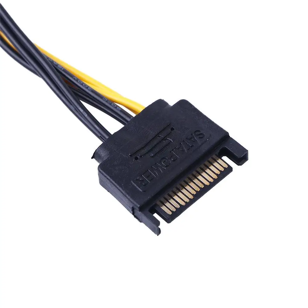 Cabo divisor de energia de 15 pinos a 6 pinos, cabo de alimentação gráfico, placa de vídeo, cabo adaptador sata, cabo de alimentação sata