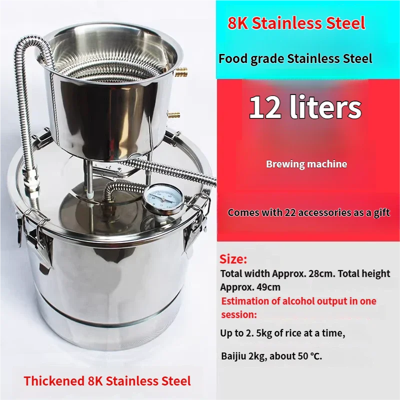 

Домашний дистиллятор из нержавеющей стали для ферментации зерна и спирта, цельный, малогабаритный, для виноделия и розлива