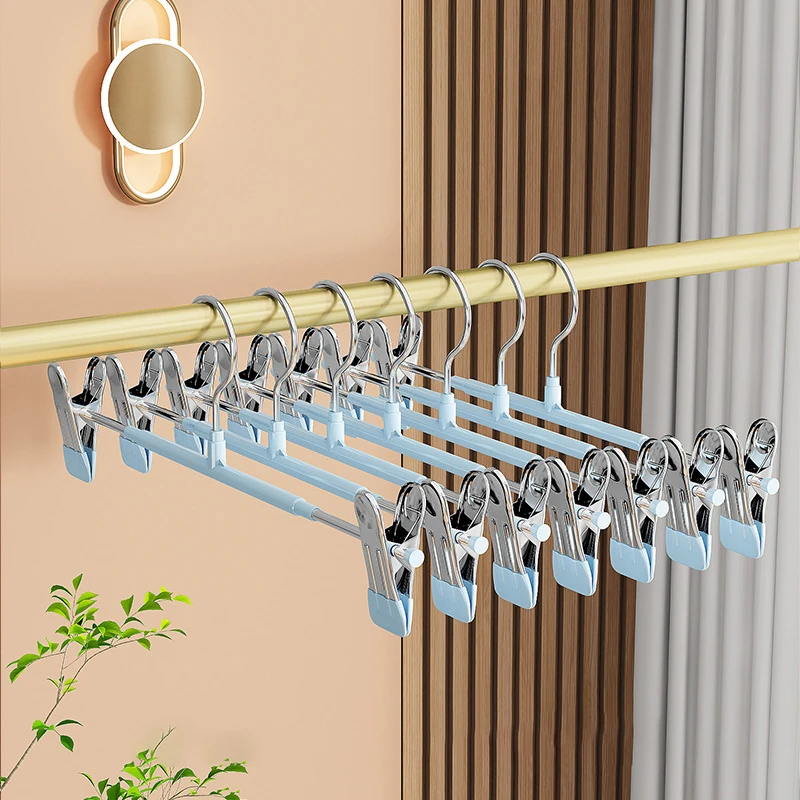 1 Pc Anti-slip Rubber Dipped Coat Rack Stainless Steel Drying Clothes Rack Multi-functional Clip Closet Storage Rack