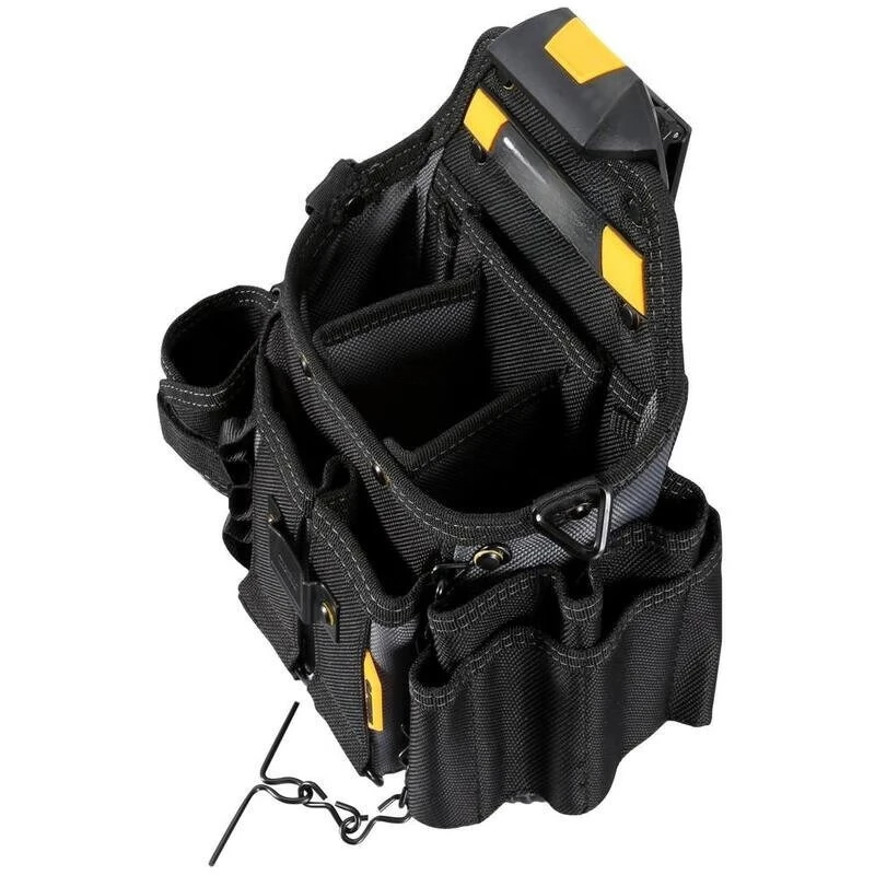 

Electrician master repairs portable shoulder bag with increased capacity