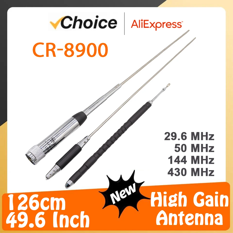CR-8900 هوائي 29.6/50/144/430 ميجا هرتز رباعية الموجات ل TYT TH-9800 Yaesu FT-8900R سيارة CB راديو محطة متنقلة 126 سنتيمتر/49.6 بوصة مكاسب عالية #1