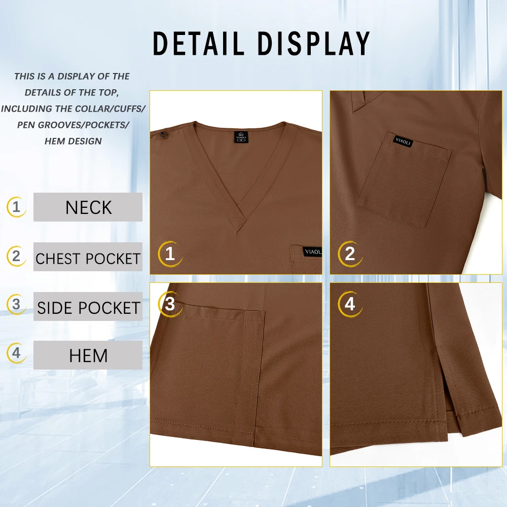 マルチカラー美容師制服医療手術服臨床歯科医麻酔科医作業服薬局ペットショップ作業服