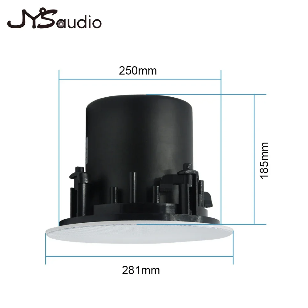 Sistema de música de fundo doméstico de 8''40W, baixo é forte, alto-falante estéreo coaxial, alto-falante de teto interno com tampa de metal, endereço público