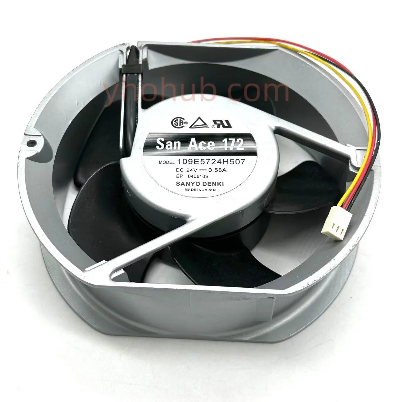 

Sanyo Denki 109E5724H507 DC 24V 0.58A 172x150x51mm Server Round Fan