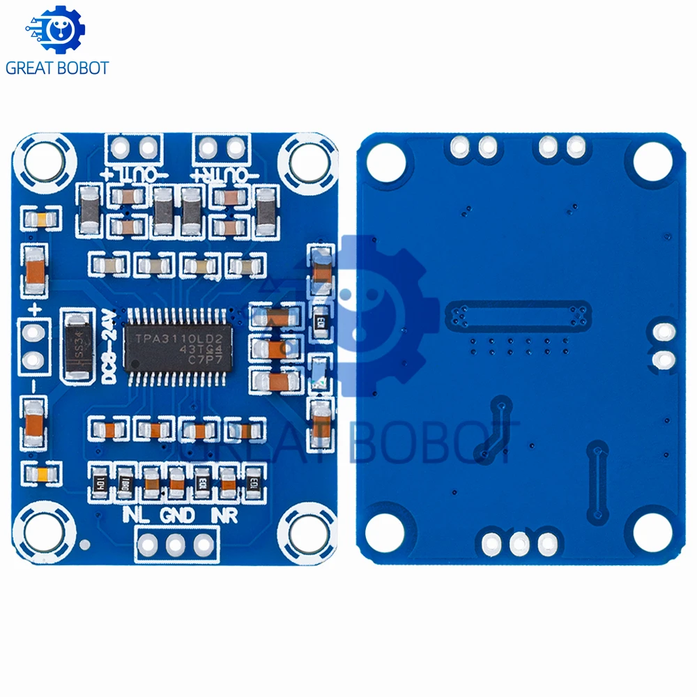 Carte de module amplificateur stéréo de puissance audio numérique DC 12V - 24V 2X15W - TPA3110 - son 2.0 canaux classe D