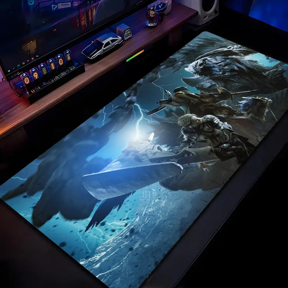 

Game Monster Hunter Wilds Mouse Pad Mousepad HD Printing Computer Gamers Locking Edge Non-slip Mouse Pad XXL90x40cm Keyboard PC