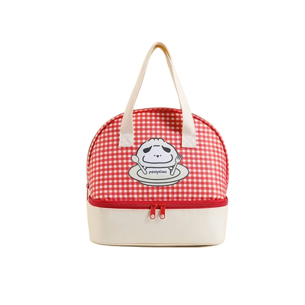 더블 레이어 만화 점심 가방 절연 열 대용량 피크닉 가방 누출 방지 경량 절연 토트 백