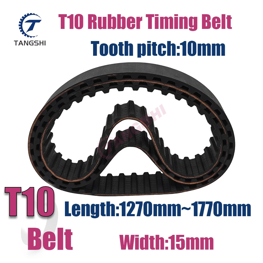 

T10 Timing Belt Width 15mm Length 1270 1280 1290 1300 1310 1320 1330 1340 1350 1360 1370 1380 1390 1400 1410 1420mm~1770mm T10