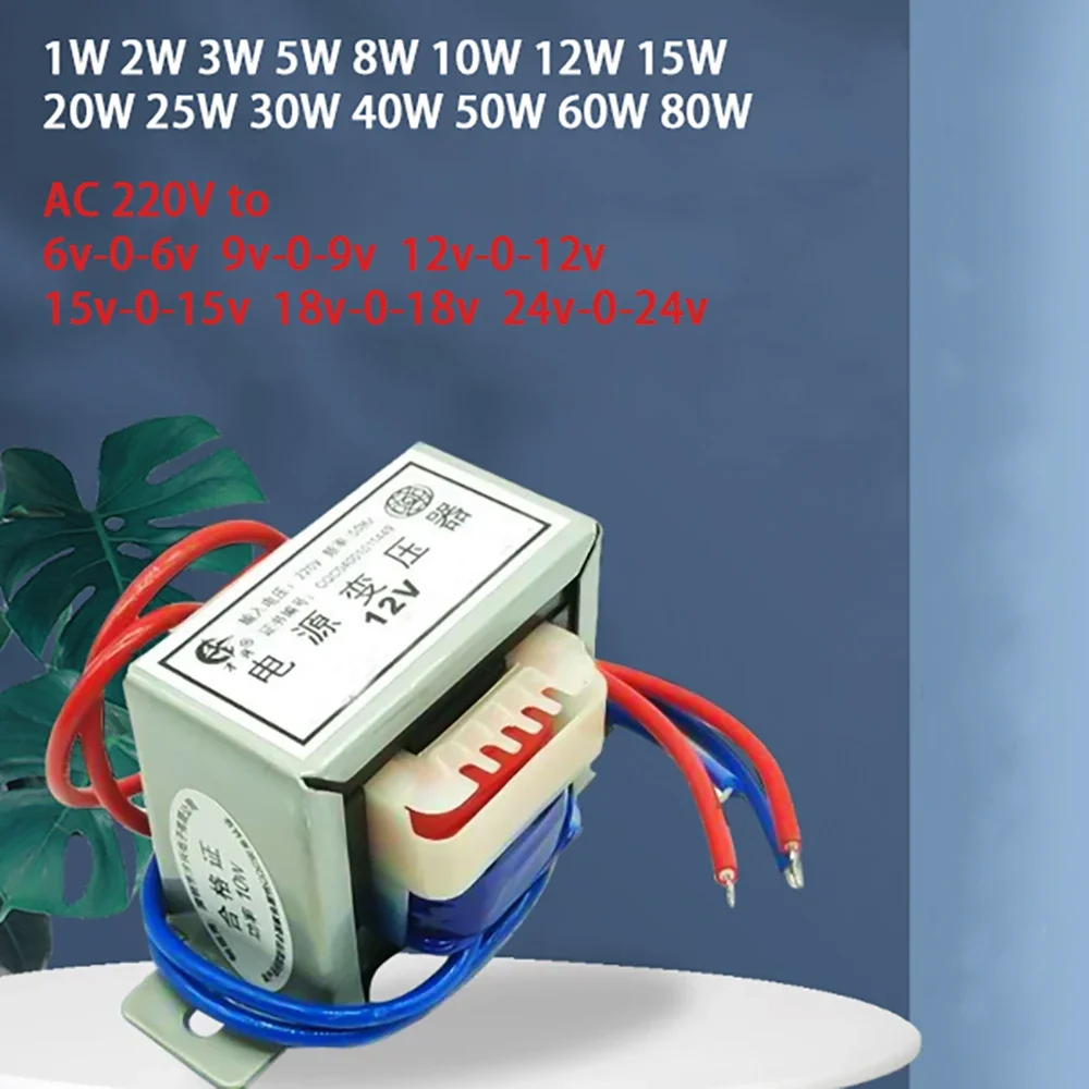 1W 5W 10W 12W 15W 20W 25W 40W 60W Power Transformer Converter Input AC 220V 50HZ Output AC 6V 12V 15V 18V 48V 110V Dual V 3 Line