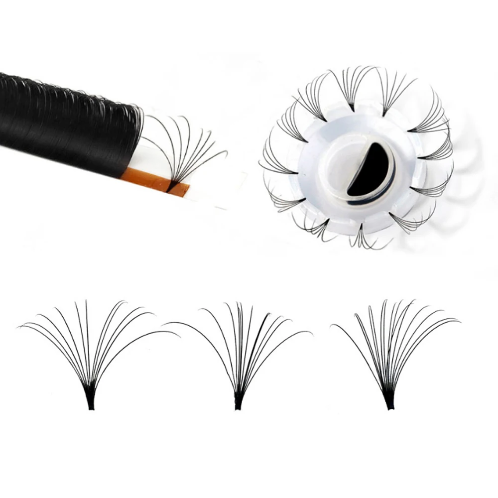 1\'S Blossom Camellia Eyelashes  Easy Fan Volume Lashes  CD Curl Individual Lashes Black Mink False Eyelashes Fake Cilios 12rows