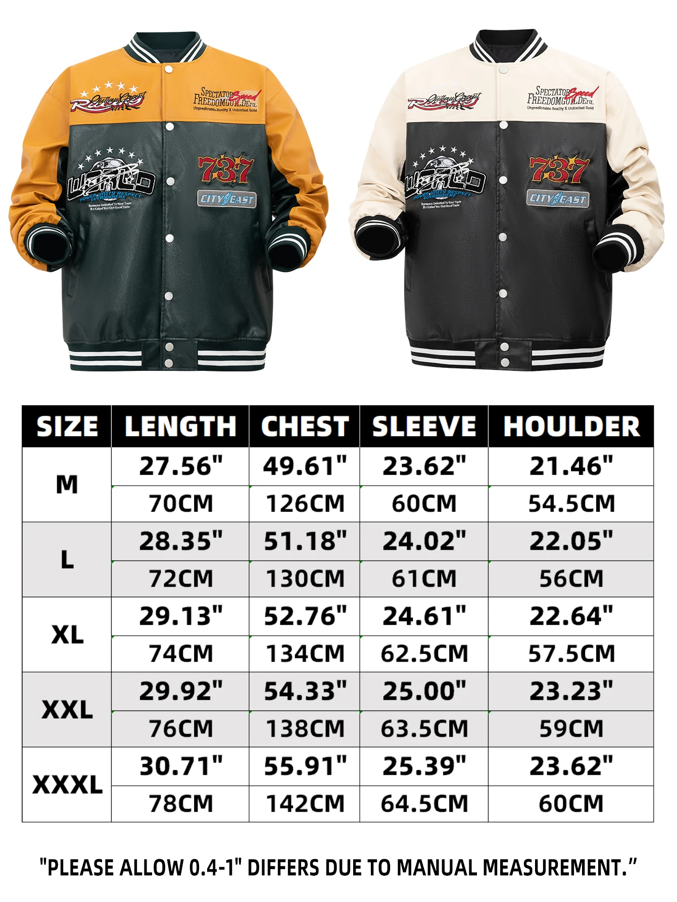 Veste en similicuir PU pour ho - Varsity Jacket Letterman avis et prix