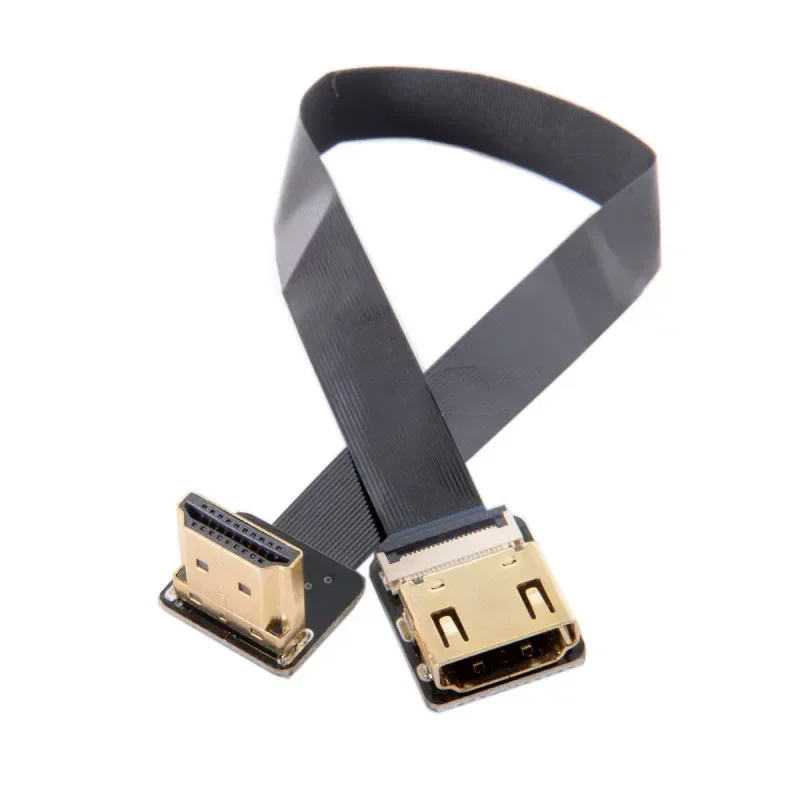 for CY Chenyang Aerial Photography FPV 90 Degree Upper Bend Male to Female HDMI to HDMI High Definition Cable Extension FPC