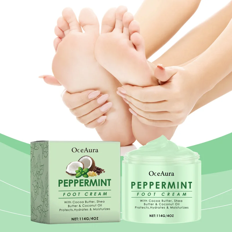

족저근막염 Moisturizing Foot Cream Peppermint Relieving Dryness Anti Crack Repair Exfoliation Mint Foot Care Cream and Dry Rough Feet