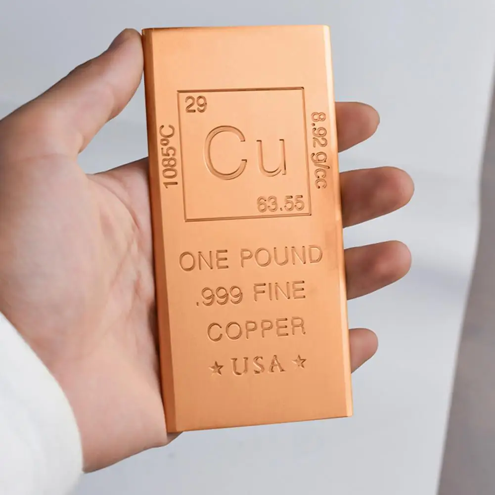 Solid Copper Block High Density 99.9% Pure Copper Decorative Collectible Metal Block for Display Crafts Educational