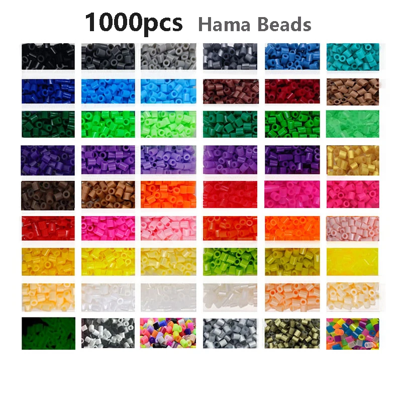 5mm1000PCS Glow in Dark White Black Gray Red Purple Hama Beads for Kids Iron Fuse Beads DIY Puzzles Pixel Art Gift Children Toy