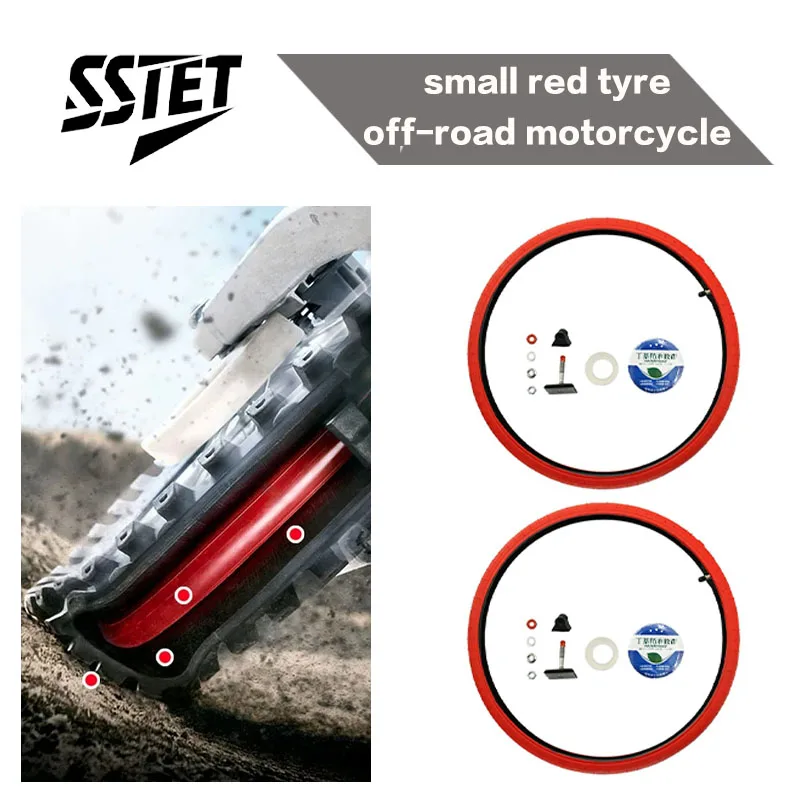 Dirt Bike Motorcycle Small Red Tyre to Prevent Punctured Tire Forest Field Special Low Pressure Inner Tube Tyre