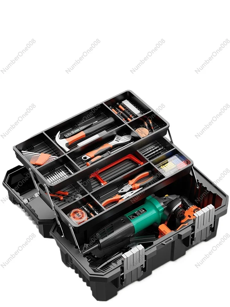 Tool Box Industrial-Grade Household Multi-Functional Hardware Set Electrician Folding Portable Car