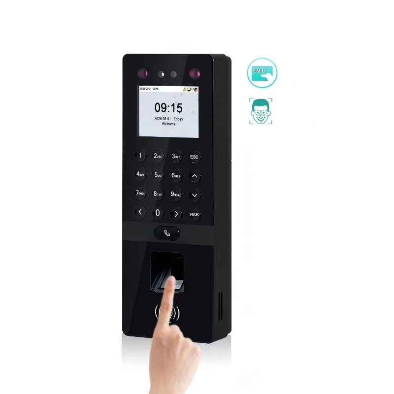 Wireless Door Bell and Intercom Face/Fingerprint/RFID Card Time Attendance and Access Control Device
