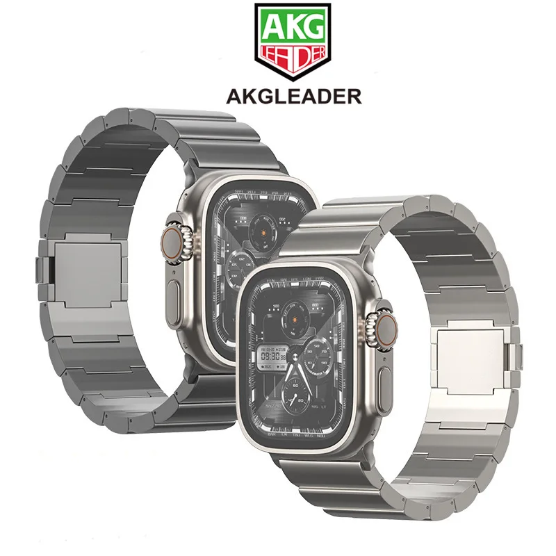 AKGLEADER Grade 3 Titanium Watch Band for Apple Watch Ultra, 49mm Band, Strap with Magnetic Clasp, iWatch Ultra 2/1 Bracelet