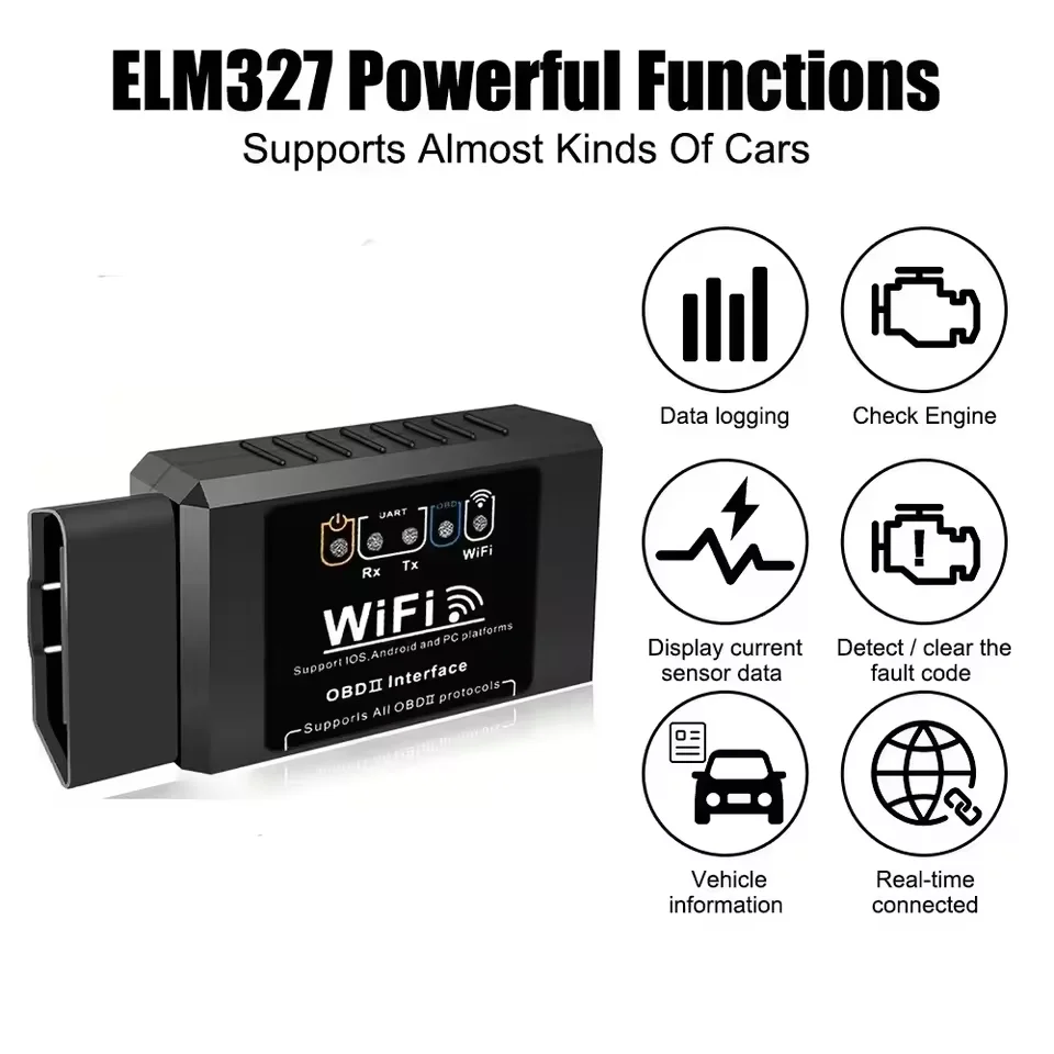 شعبية ELM327 WiFi Obd2 رمز القارئ الماسح الضوئي V1.5 أدوات تشخيص السيارات كاشف أخطاء السيارة لنظام أندرويد/IOS/الكمبيوتر