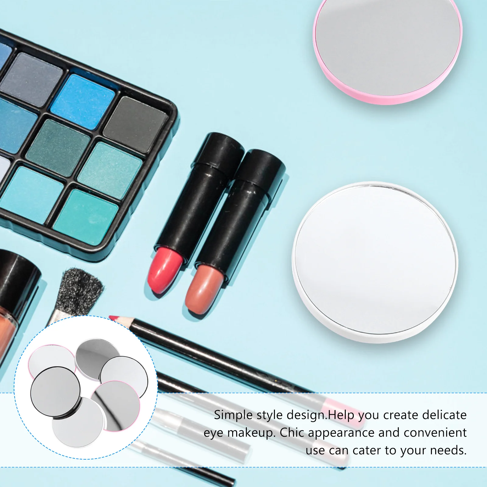 

6Pcs 10x Magnifying Mirrors Suction Cup Attached Portable Makeup Mirror for Beauty Application and Lens Use