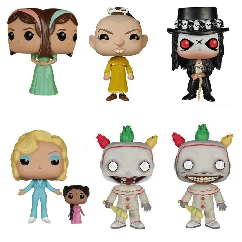 American Horror Story Freak Show Twisty the Clown Pepper Tattler Twins Elsa papa Legba Figure Collection Vinyl Doll Model Toys